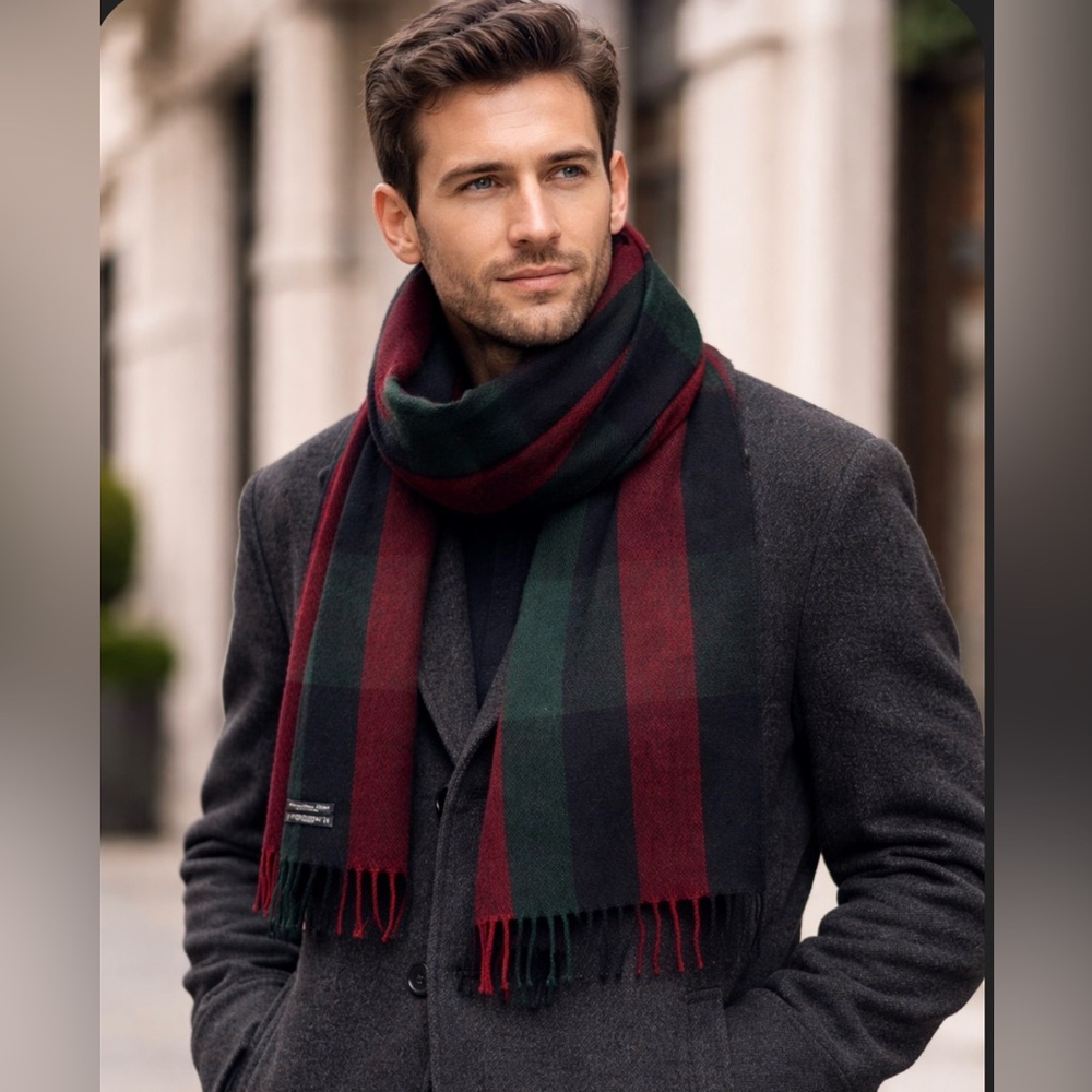 Vintage Christian Dior classic Plaid Scarf for Men